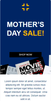 Шаблон email: Распродажа в День матери - мобильная версия