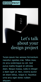 Шаблон email: Поговорим о вашем дизайн-проекте - мобильная версия