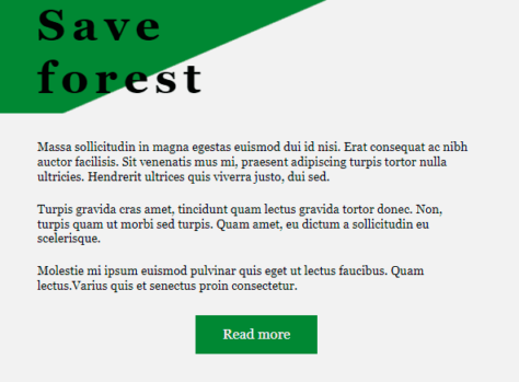 Шаблон email: Сохраним лес - десктоп версия