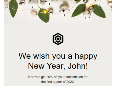 Шаблон email: Мы желаем счастливого Нового года! - десктоп версия