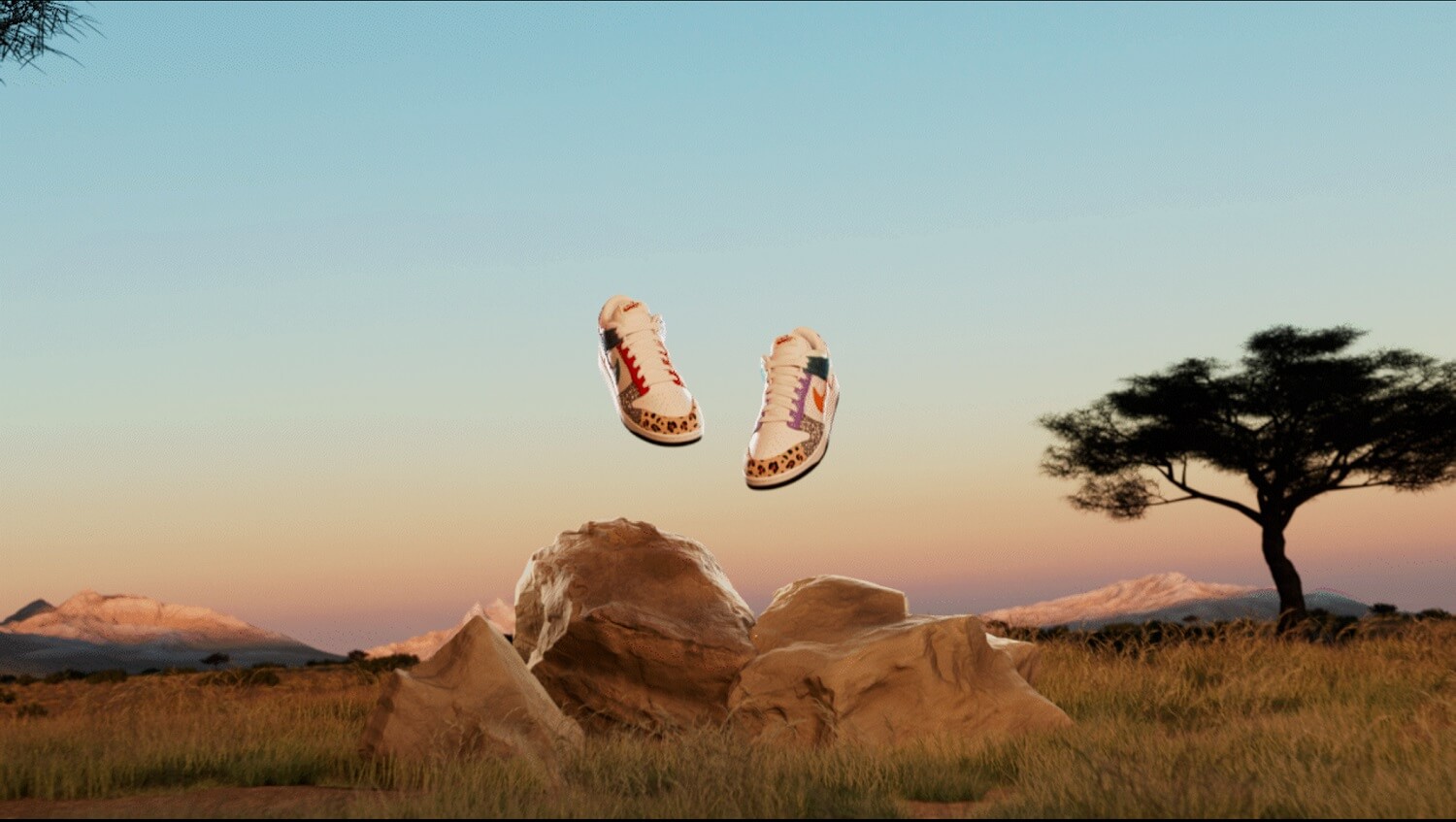 Кадр из рекламы Nike с летающими CGI-кроссовками