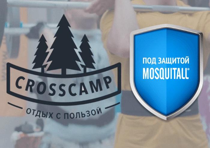Баннер летнего фестиваля на природе CrossCamp: «Под защитой Mosquitall»