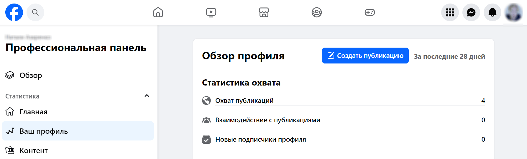 Профессиональная панель Facebook*