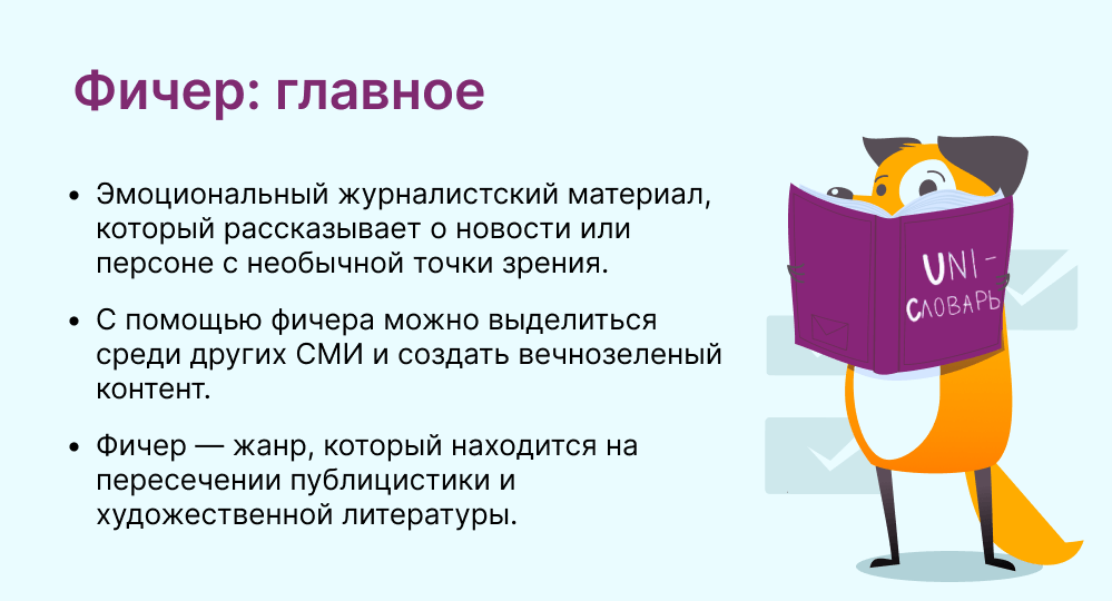 фичер это
