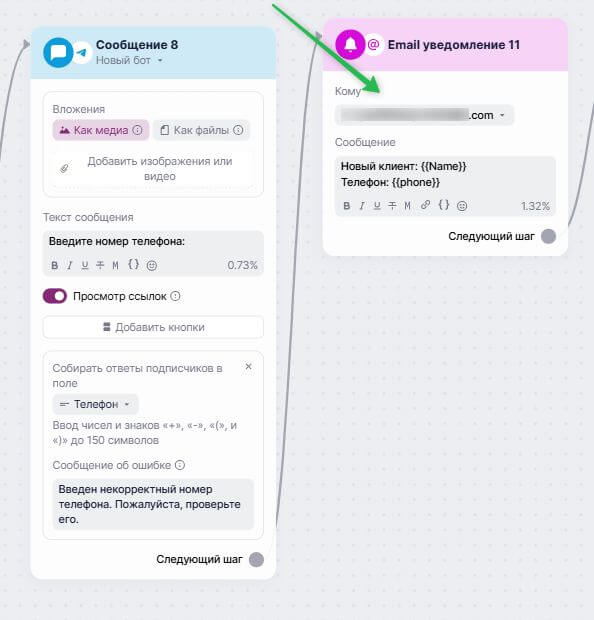 Как настроить email-уведомление.