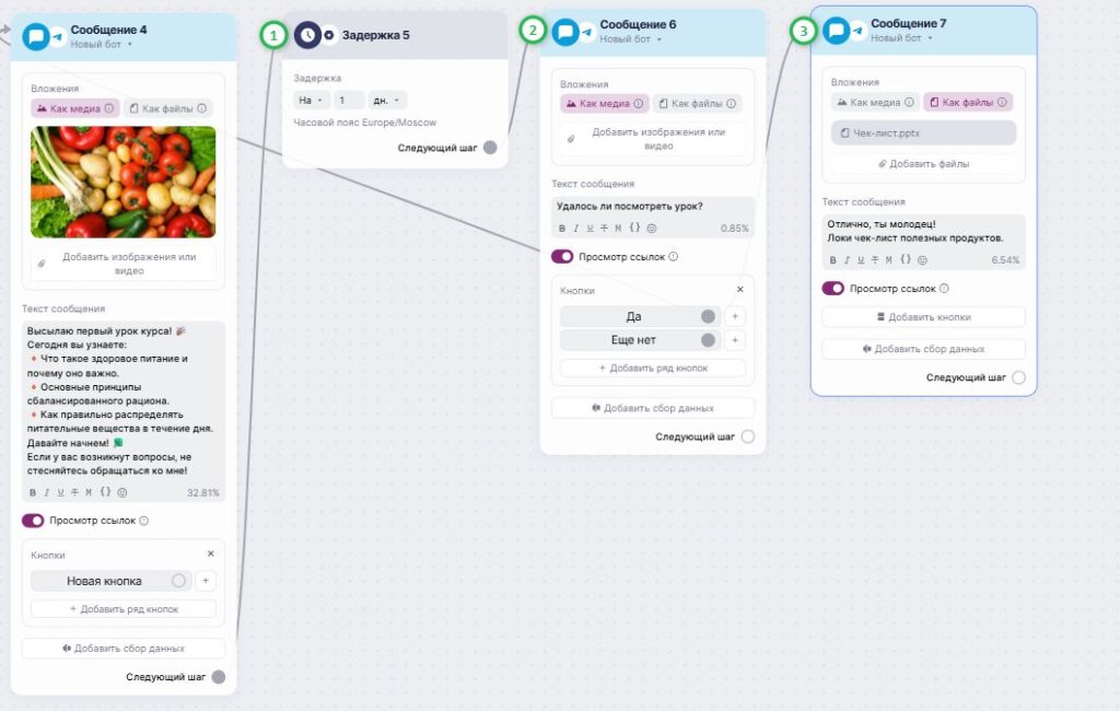 Пример интерактивного сценария. 