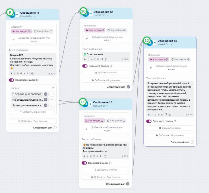Пример квиза в сценарии.