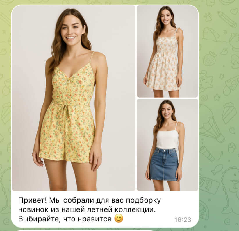 Пример сообщения с изображениями.