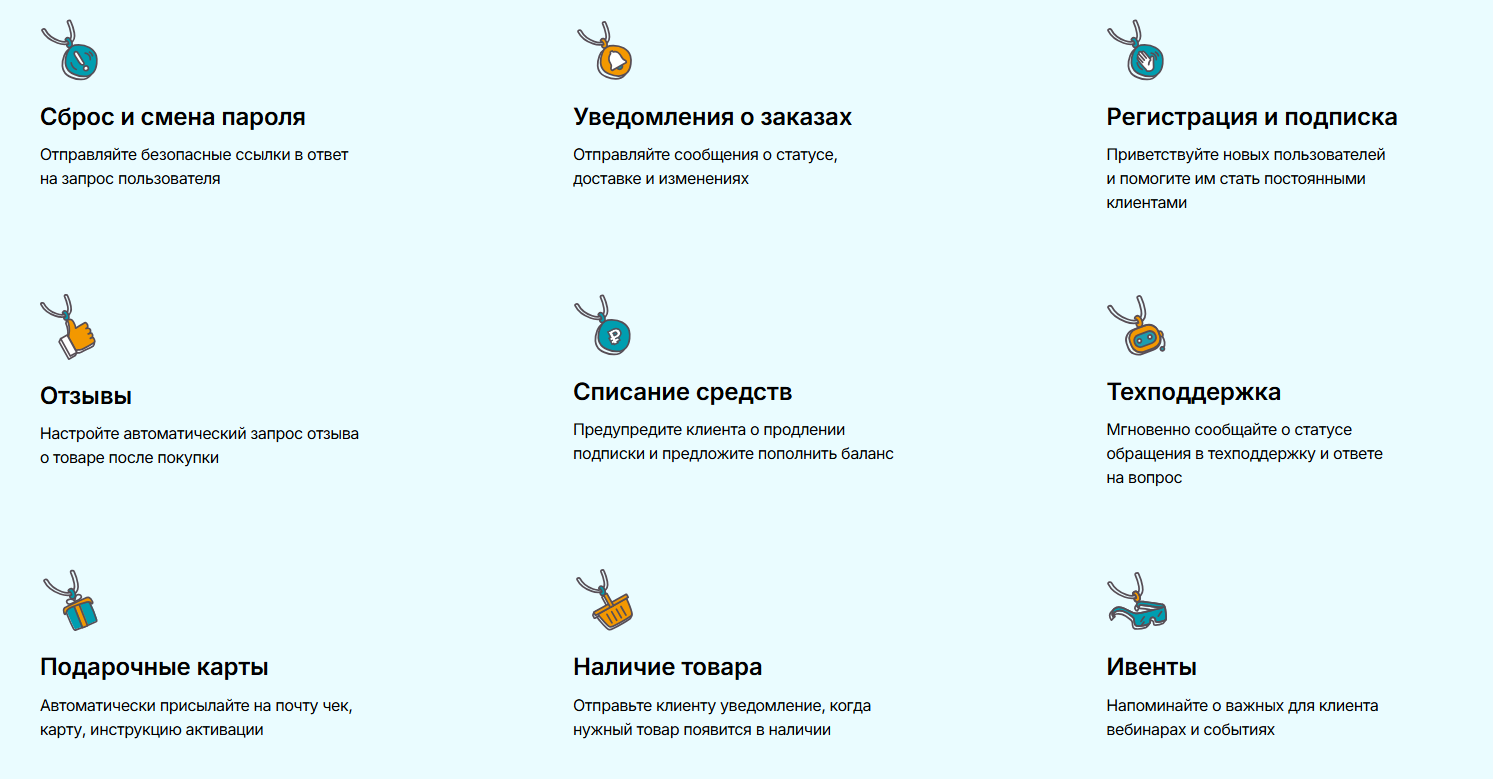 юнисендер транзакционные рассылки
