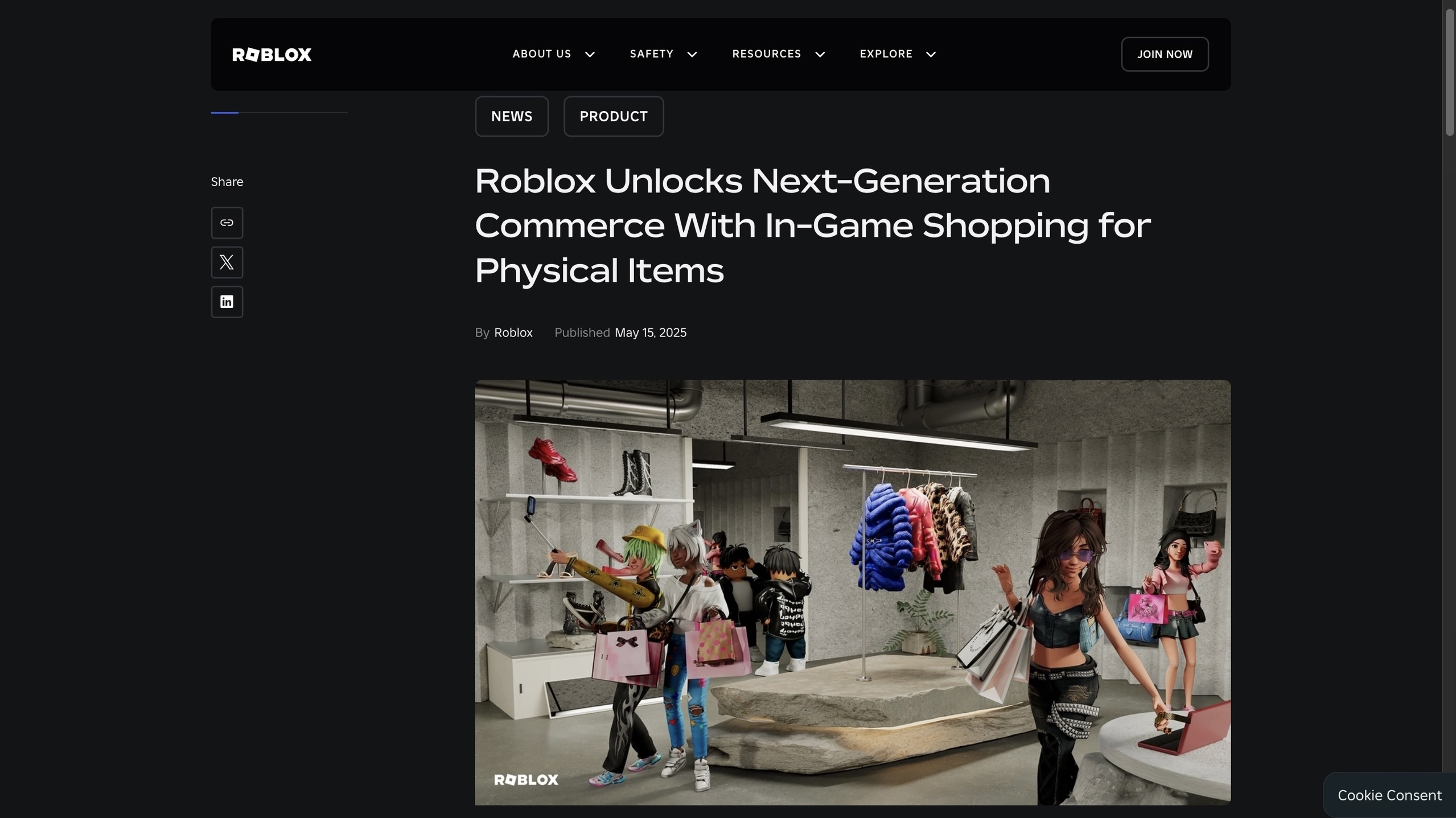 скриншот сайта Roblox