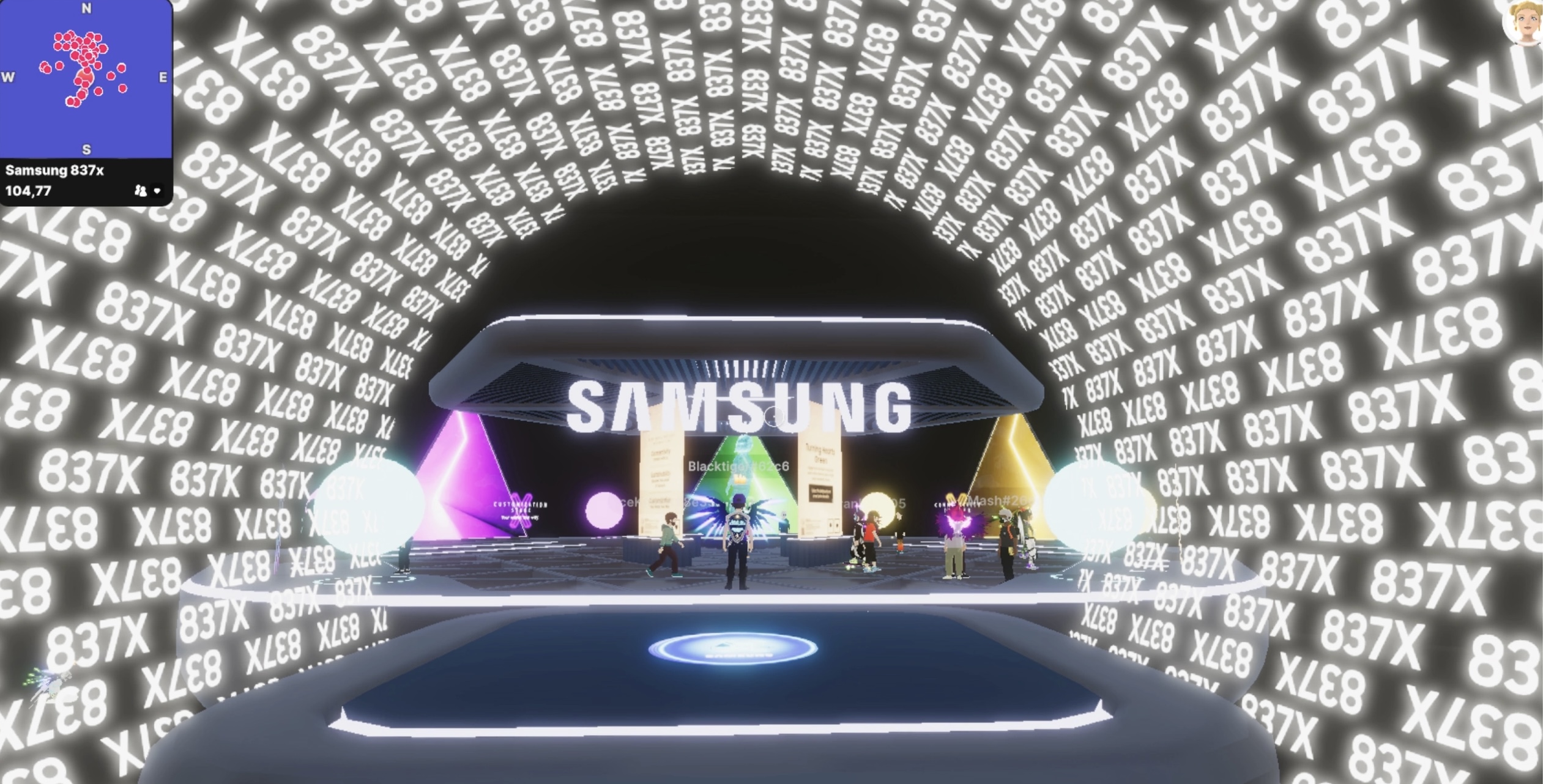 скриншот презентации Samsung в Decentraland