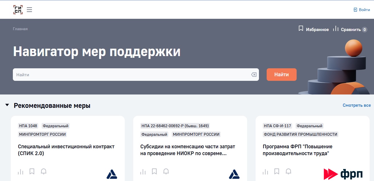 актуальные меры поддержки