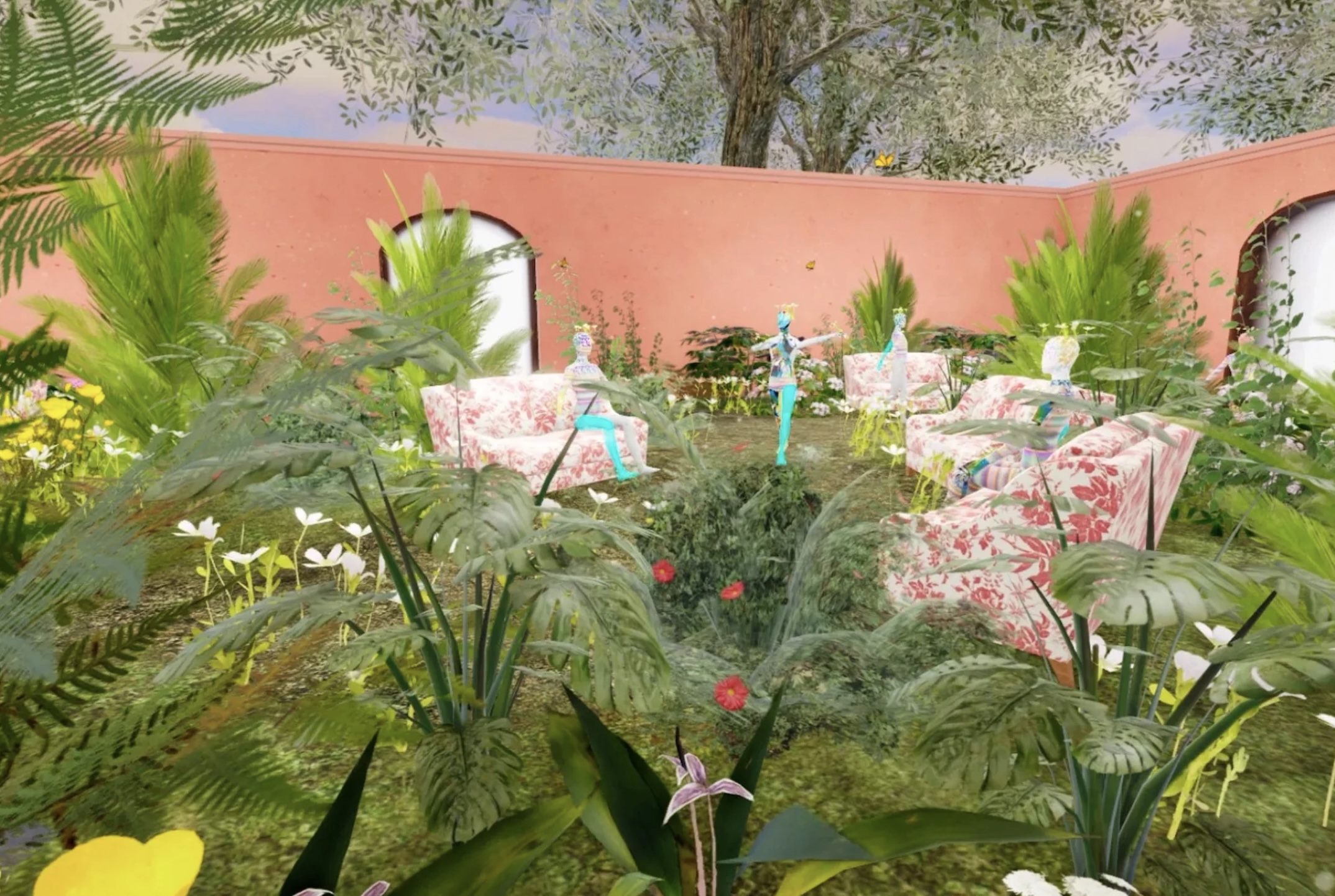 скриншот пространства Gucci Garden в Roblox