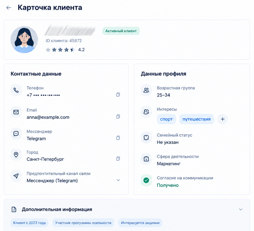 Карточка клиента