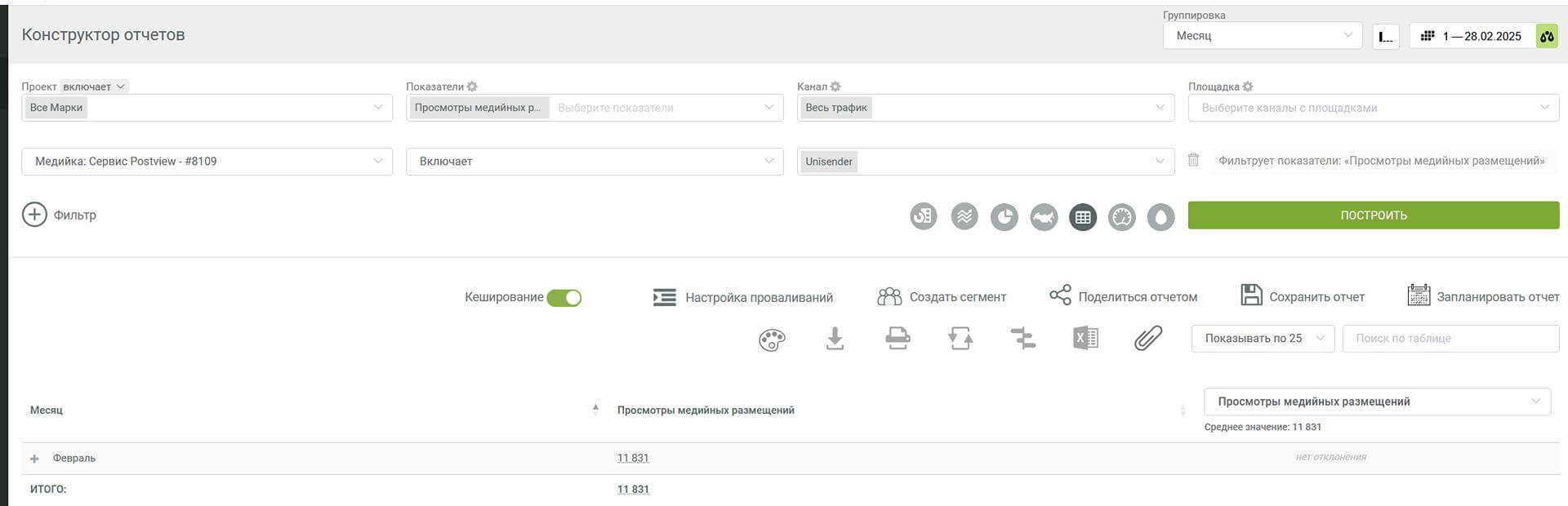 отчет в Smartis 