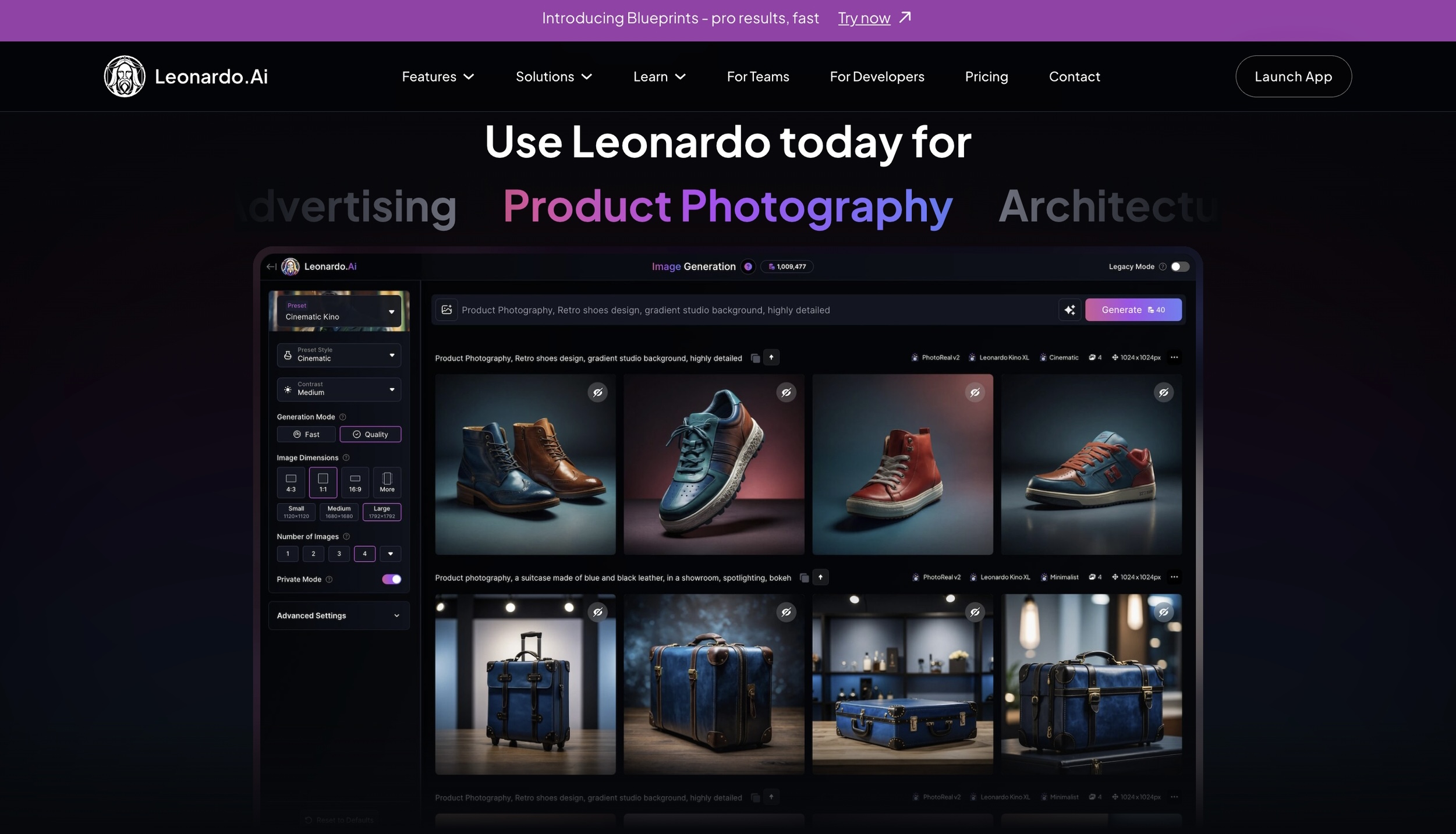 скриншот сайта Leonardo AI