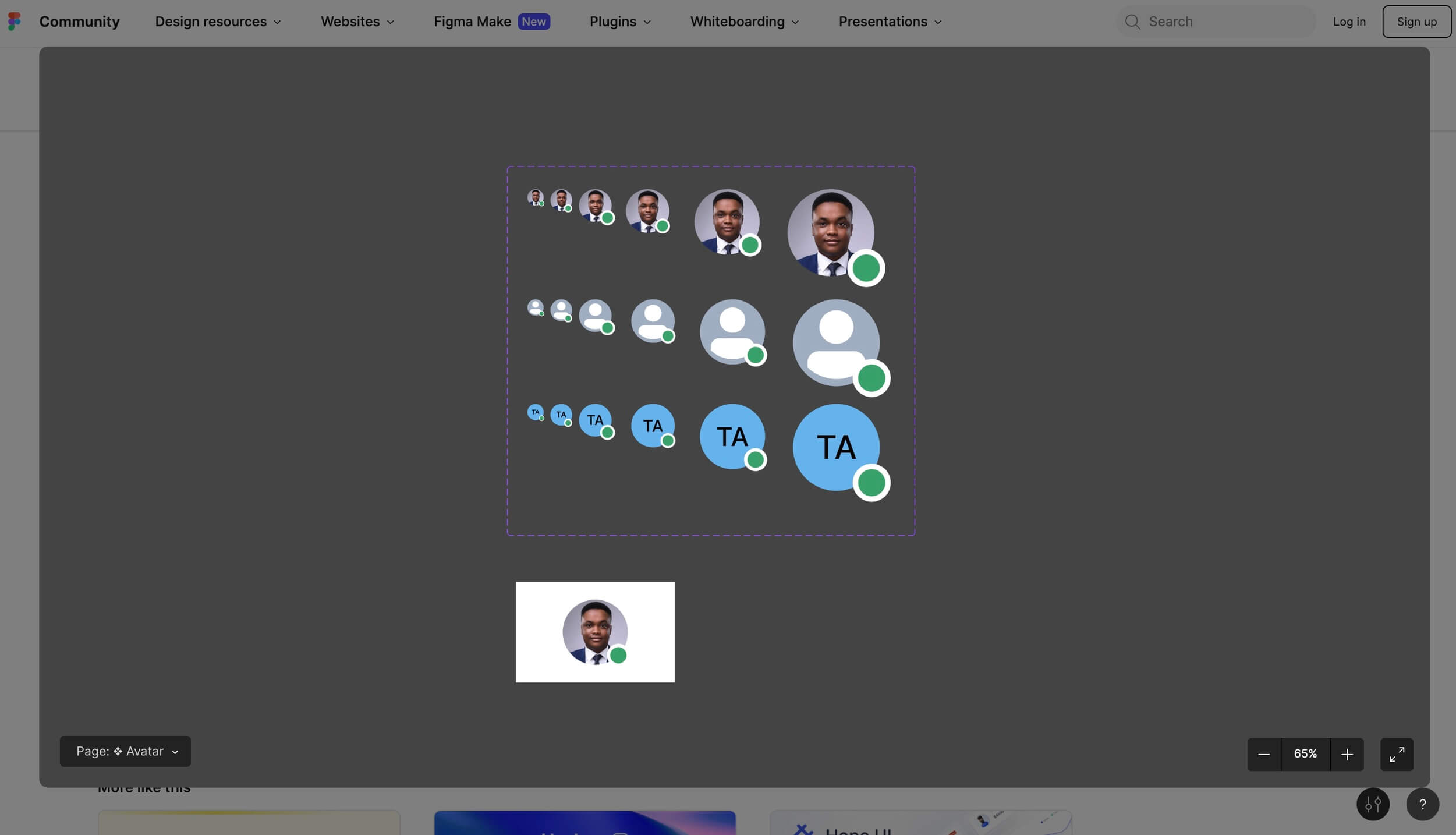 скриншот аватаров в UI-ките