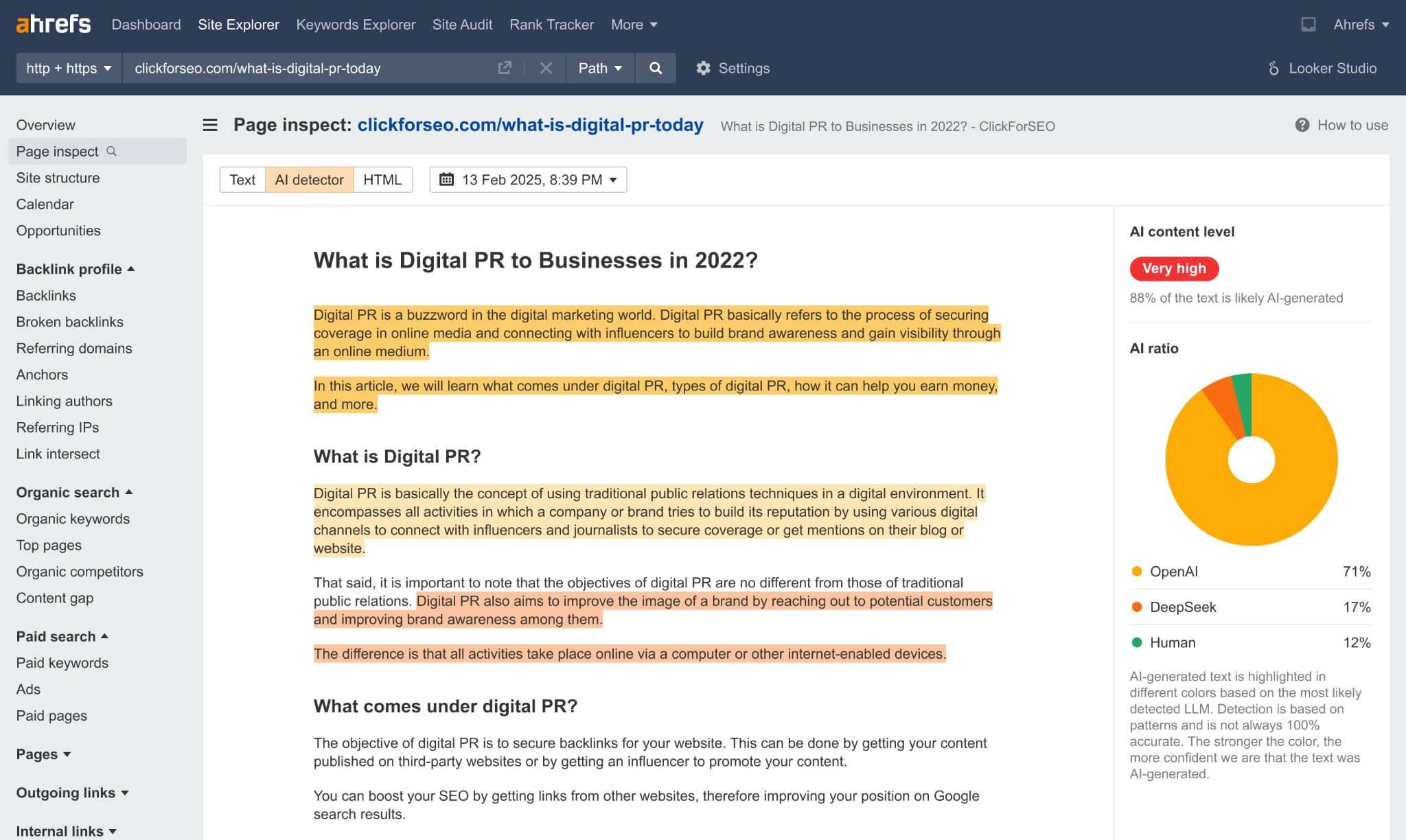 скриншот исследования Ahrefs