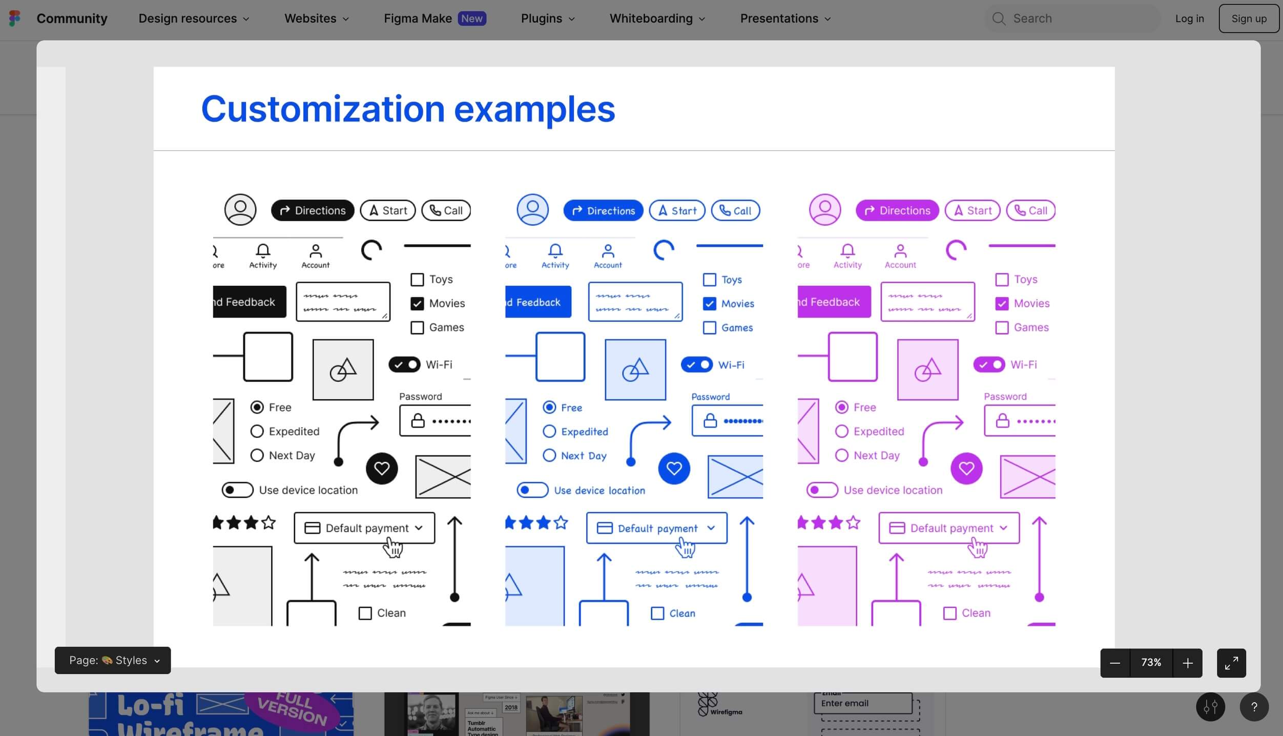 скриншот компонентов UI-кита