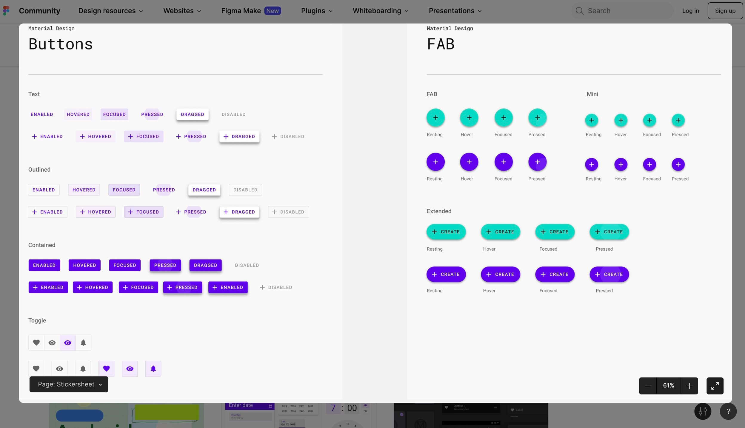 скриншот кнопок в UI-ките