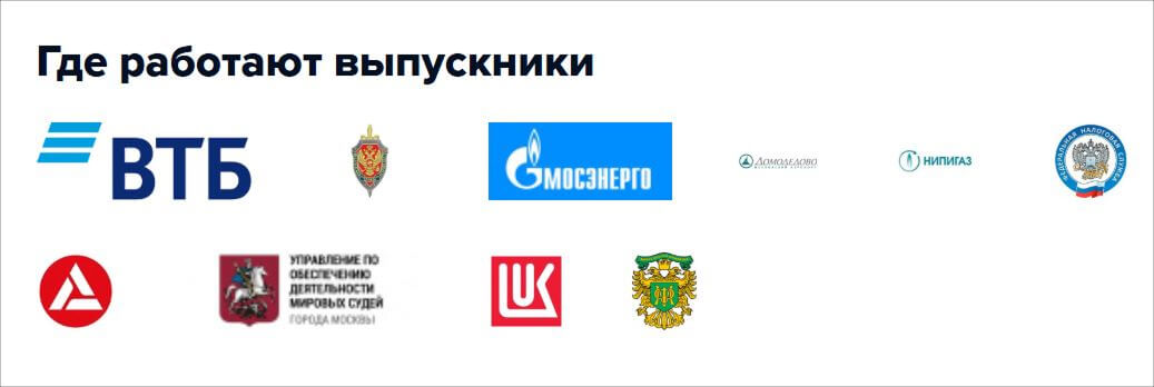 Компании, в которых работают выпускники программ РГГУ