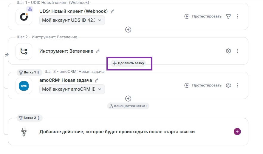 Как добавить ветку. 