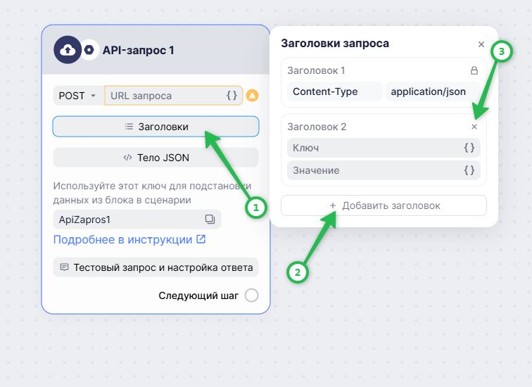 Как добавить заголовки в API-запрос.